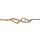 Bracelet en plaqu or chane avec au milieu 2 vagues relies aux bouts, 1 en rail d'oxydes blancs sertis et l'autre lisse - longueur 16cm + 2cm de rallonge