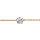 Bracelet en plaqu or chane avec au milieu 1 oxyde blanc de 5mm serti 4 griffes - longueur 18cm rglable 16cm