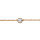 Bracelet en plaqu or chane avec au milieu 1 oxyde blanc de 5mm serti clos - longueur 18cm rglable 16cm