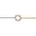 Bracelet en plaqu or chane 2 cercles entremls lisse et oxydes blancs sertis 16cm + 2cm