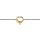 Bracelet en plaqu or chane avec coeur vid et 7 oxydes blancs sertis 16cm + 2cm