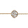 Bracelet en plaqu or chane avec rond pav d'oxydes blancs sertis 16cm + 2cm
