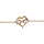 Bracelet en plaqu or chane avec coeur ml avec symbole infini oxydes blancs sertis 16cm + 2cm