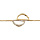 Bracelet en plaqu or chane avec 2 demi cercles vids oxydes blancs sertis 16cm + 2cm