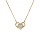 Collier en plaqu or chane avec pendentif coeur oxydes blancs sertis 40+3cm