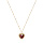 Collier en plaqu or chane avec pendentif coeur oxyde Grenat sertis clos 40+3cm