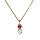 Collier en plaqu or chane avec pendentif 2 oxydes fushia et blanc sertis clos 40+4cm