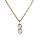 Collier en plaqu or chane avec pendentif 2 oxydes blancs sertis clos 40+3cm