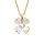 Collier plaqué or pendentif forme fleur verre opaque pastel - longueur 40+4cm