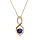 Collier en plaqu or chane avec pendentif infini oxydes bleu et blancs sertis 40+5cm