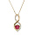 Collier en plaqu or chane avec pendentif infini oxydes rose et blancs sertis 40+5cm