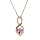 Collier en plaqu or chane avec pendentif infini Amethyste vritable et oxydes blancs sertis 40+5cm