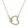Collier en plaqué or chaîne avec pendentif coeur pavé d'oxydes blancs sertis 40+5cm