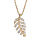 Collier en plaqu or feuillage oxydes blancs sertis 40+4cm