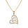 Collier en plaqu or chane avec pendentif coeur filigrane contour oxydes blancs sertis 40+5cm