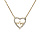 Collier en plaqu or avec pendentif coeur avec courbe oxydes blancs sertis 38+4cm