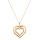 Collier en plaqu or chane avec pendentif double coeur oxydes blancs sertis 42+3cm