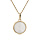 Collier en plaqu or chane avec pendentif rond avec Nacre blanche vritable 10mm 40+4cm