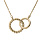 Collier en plaqu or chane avec pendentif double anneaux entremels lisse et torsade 40+4cm