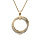 Collier en plaqu or chane avec pendentif double cercle lisse et scintillant oxydes blancs sertis 40+4cm