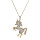 Collier en plaqu or chane avec pendentif licorne oxydes blancs sertis 42cm regl 40 et 38cm