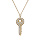 Collier en plaqu or chane avec pendentif clef oxydes blancs sertis 40+3cm