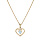 Collier en plaqué or chaîne avec pendentif coeur et oxyde bleu ciel 35+5cm