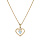 Collier en plaqu or chane avec pendentif coeur et oxyde bleu ciel 35+5cm