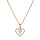 Collier en plaqu or chane avec pendentif coeur et oxyde blanc 35+5cm