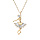 Collier en plaqu or chane avec pendentif danseuse oxydes blancs sertis 39cm rglable