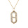 Collier en plaqu or chane avec pendentif oxydes blancs sertis 43cm rglable 41 et 39cm