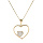 Collier en plaqu or chane avec pendentif coeur vid petit coeur oxydes blancs sertis 40+5cm