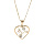 Collier en plaqu or chane avec pendentif coeur je t'aime oxydes blancs sertis 40+5cm