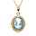 Collier en plaqu or chane avec pendentif Came sur fond turquoise 40+5cm