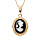 Collier en plaqu or chane avec pendentif Came sur fond noir 40+5cm