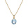 Collier en plaqu or chane avec pendentif pierre vritable Topaze bleu 6,5mm 42+3cm