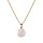 Collier en plaqu or chane avec pendentif pierre vritable Quartz rose 6,5mm 42+3cm