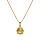 Collier en plaqu or chane avec pendentif pierre vritable Citrine 6,5mm 42+3cm