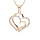 Collier en plaqu or chane avec pendentif double coeur oxydes blancs sertis 40+5cm
