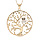 Collier en plaqu or chane avec pendentif arbre de vie et chouette empierre 40+5cm
