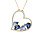 Collier en plaqu or chane avec pendentif coeur oxydes bleus contour oxydes blancs 40+5cm