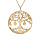 Collier en plaqu or chane avec pendentif arbre de vie et pampilles 2 coeurs dor (couple famille) 44cm rglable 42 et 40