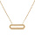 Collier en plaqu or chane avec pendentif rectangulaire contour perl 38,5+5cm