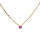 Collier en plaqu or chane avec pendentif pierre vritable Tourmaline rose 3mm 38+5cm