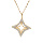 Collier en plaqu or chane avec pendentif toile ajoure contour oxydes blancs sertis 40+4cm