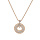 Collier en plaqué or chaîne avec pendentif rondelle évidée et oxydes blancs sertis 40+5cm