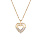 Collier en plaqu or chane avec pendentif coeur oxydes blancs sertis 40+5cm