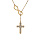Collier en plaqu or chane avec symbole infini et 1 croix pave d'oxydes blancs sertis 41+3cm