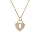 Collier en plaqu or chane avec pendentif cadenas coeur pav oxydes blancs 42+3cm