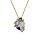 Collier en plaqu or chane avec pendentif gomtrie oxydes bleus et blanc 42+3cm